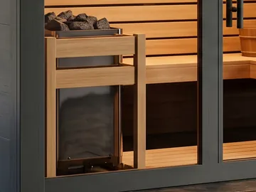 Detail: the electric stove with sauna stones